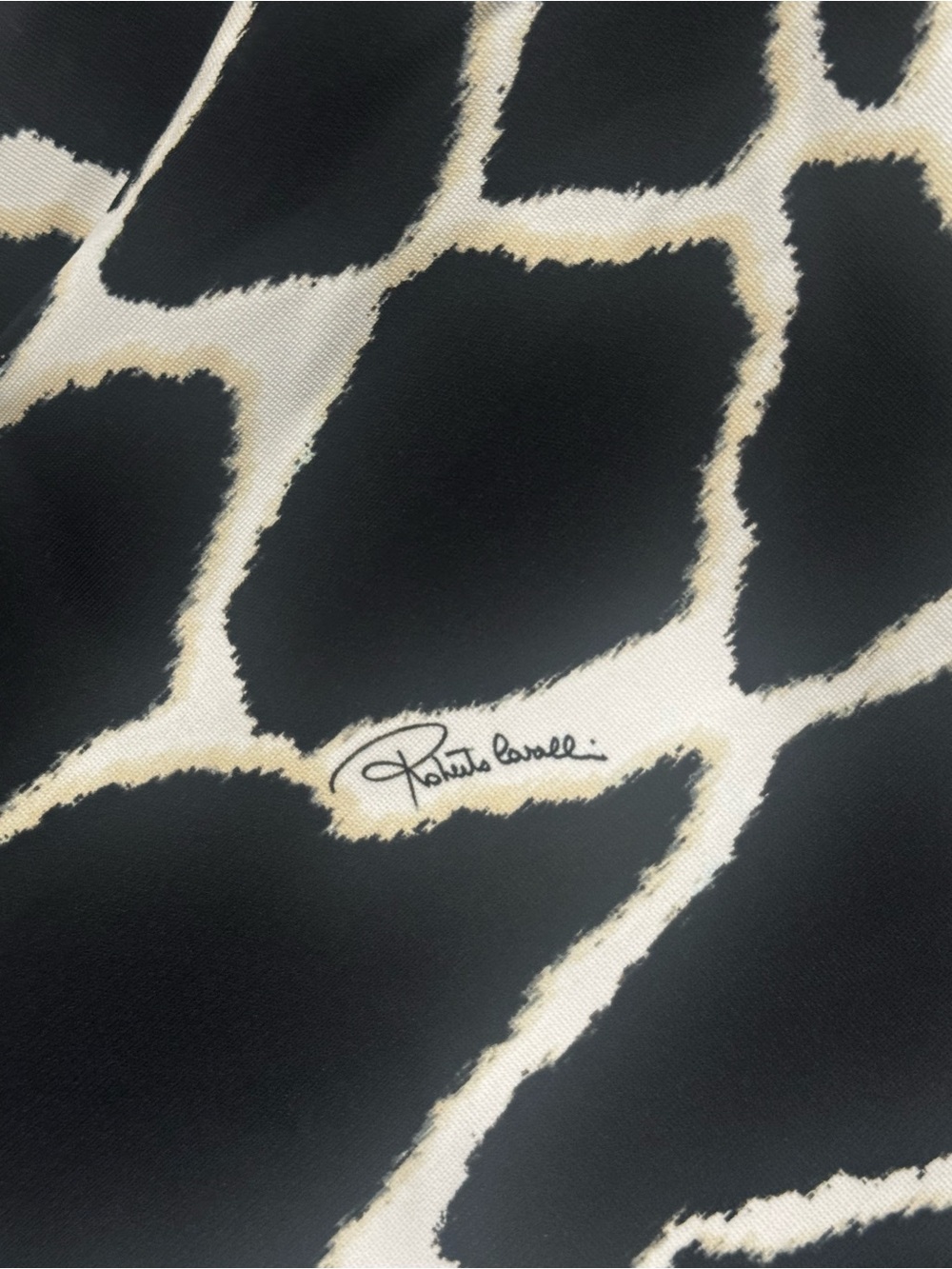 Roberto Cavalli Black and White Animal-Print Midi Dress - Picture 6 of 7
